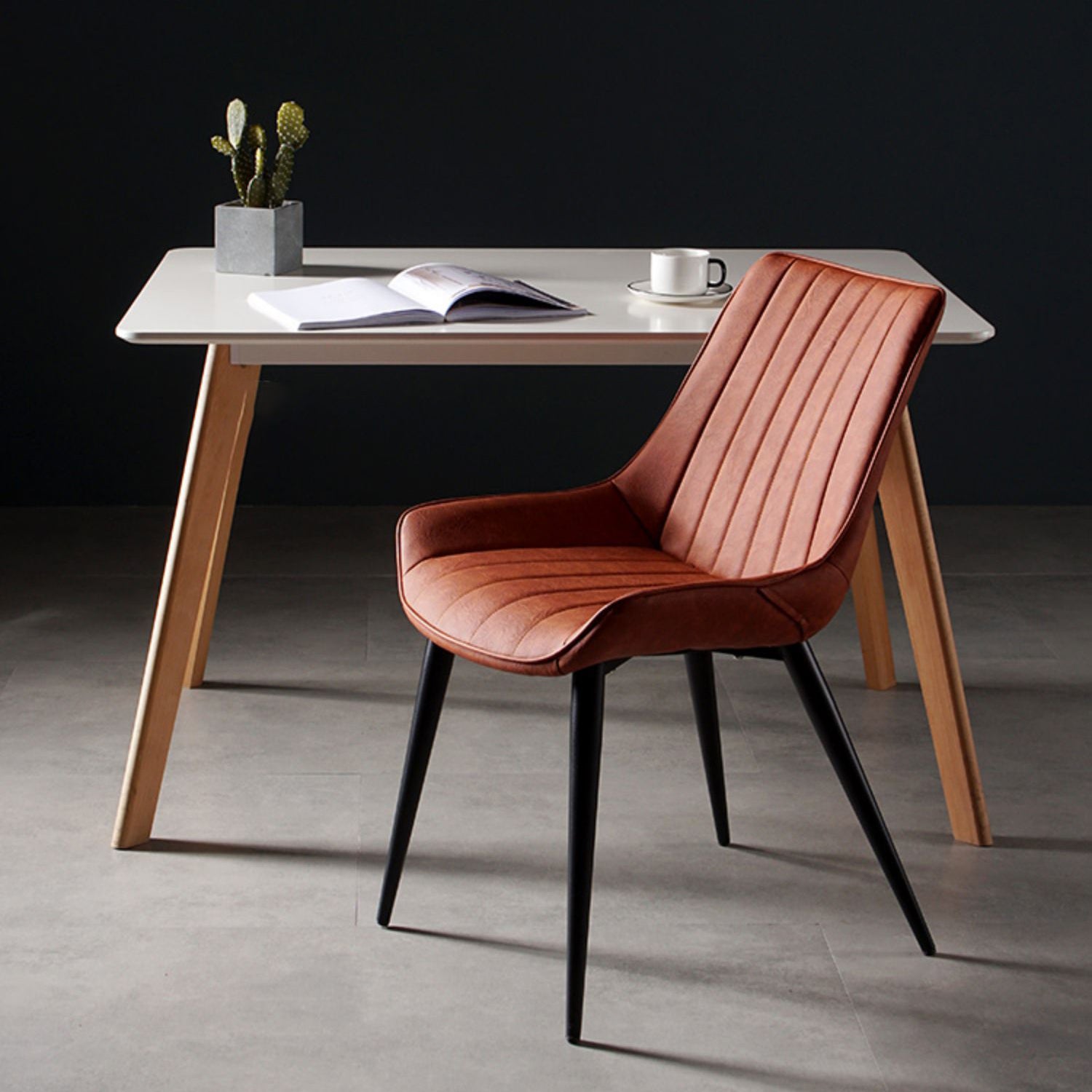Metal Scandinavian Style Dining Chair Dining Room Armless Parsons Chair