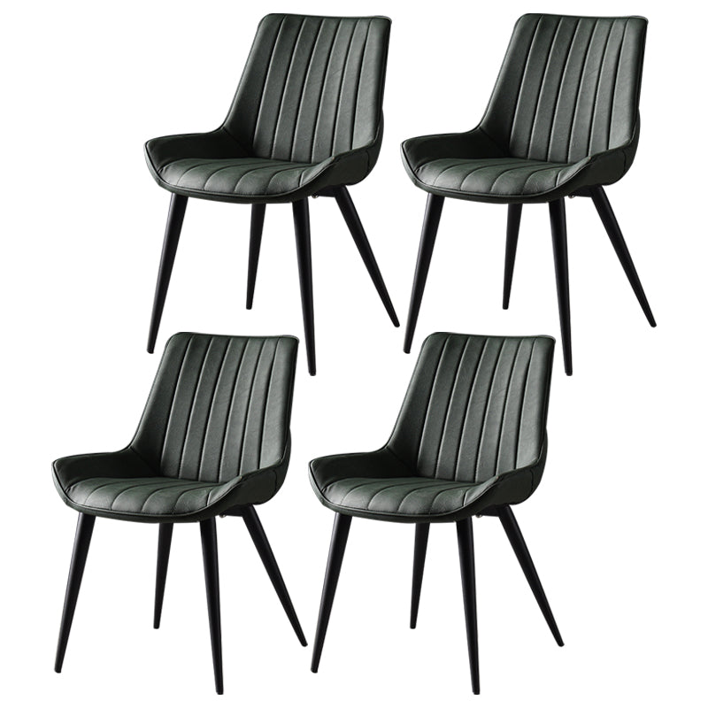 Metal Scandinavian Style Dining Chair Dining Room Armless Parsons Chair
