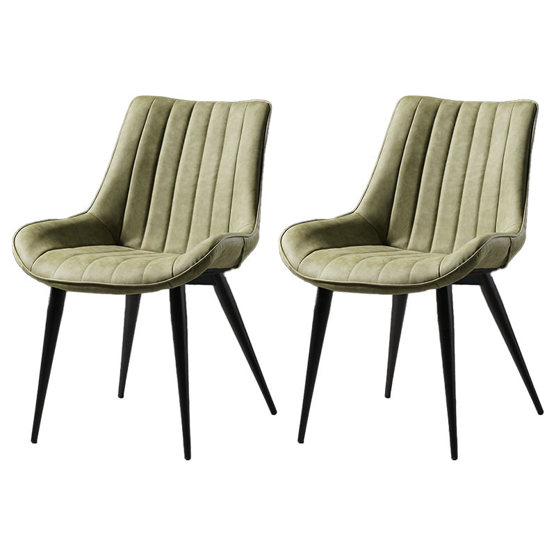 Metal Scandinavian Style Dining Chair Dining Room Armless Parsons Chair