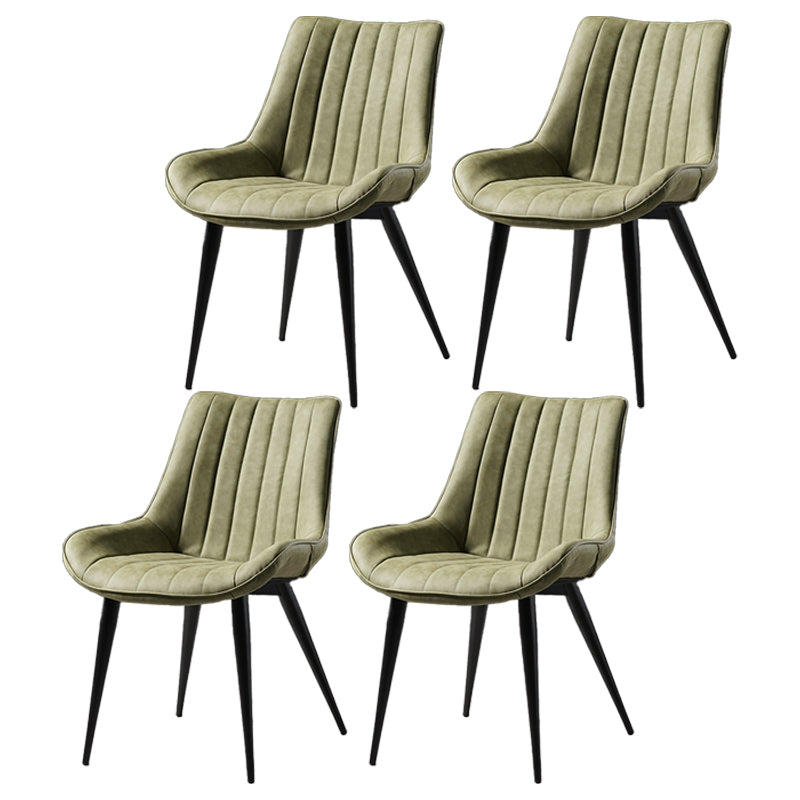 Metal Scandinavian Style Dining Chair Dining Room Armless Parsons Chair