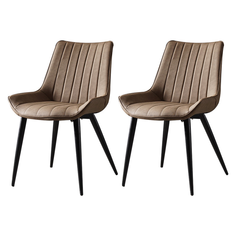 Metal Scandinavian Style Dining Chair Dining Room Armless Parsons Chair