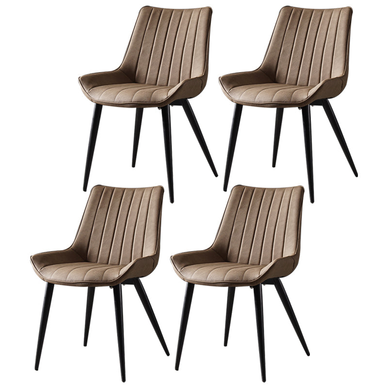 Metal Scandinavian Style Dining Chair Dining Room Armless Parsons Chair