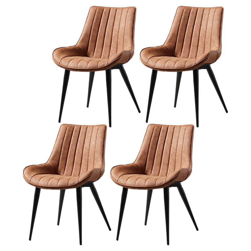 Metal Scandinavian Style Dining Chair Dining Room Armless Parsons Chair