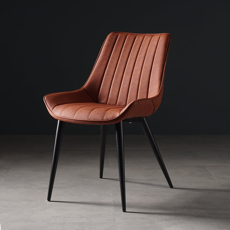 Metal Scandinavian Style Dining Chair Dining Room Armless Parsons Chair