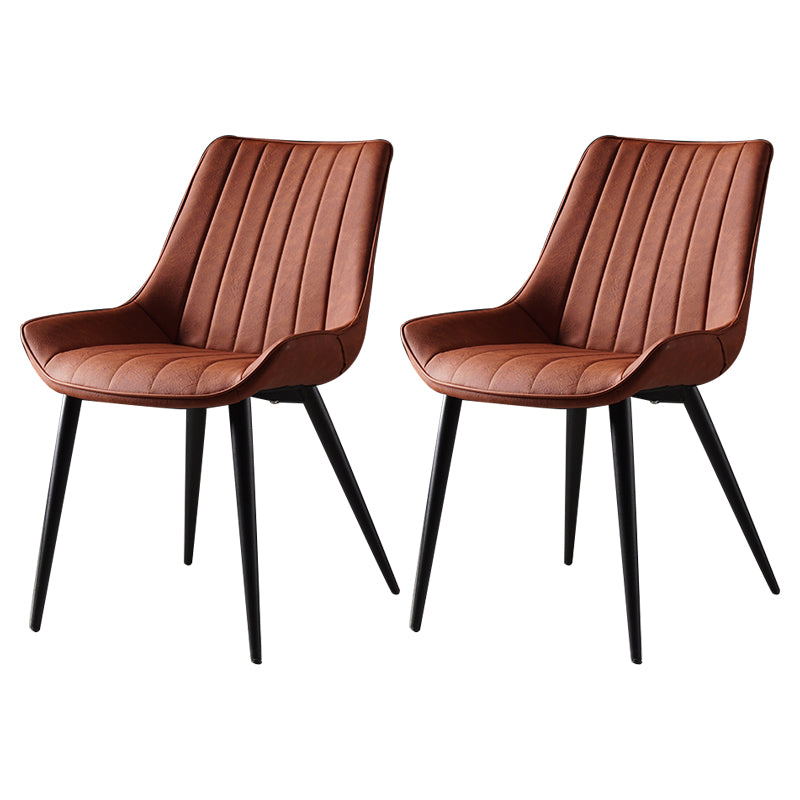 Metal Scandinavian Style Dining Chair Dining Room Armless Parsons Chair
