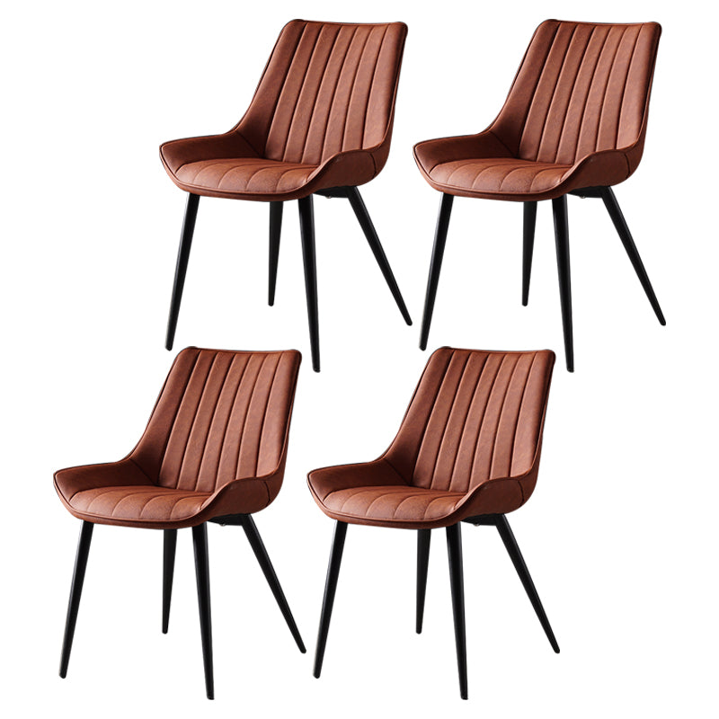 Metal Scandinavian Style Dining Chair Dining Room Armless Parsons Chair