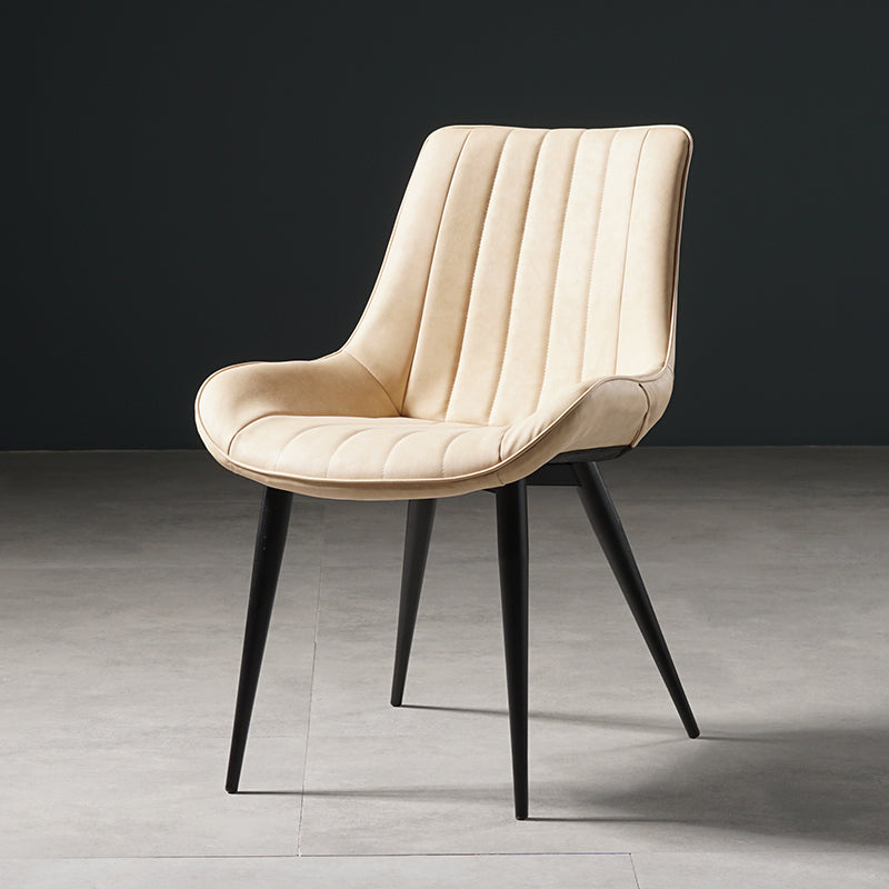 Metal Scandinavian Style Dining Chair Dining Room Armless Parsons Chair