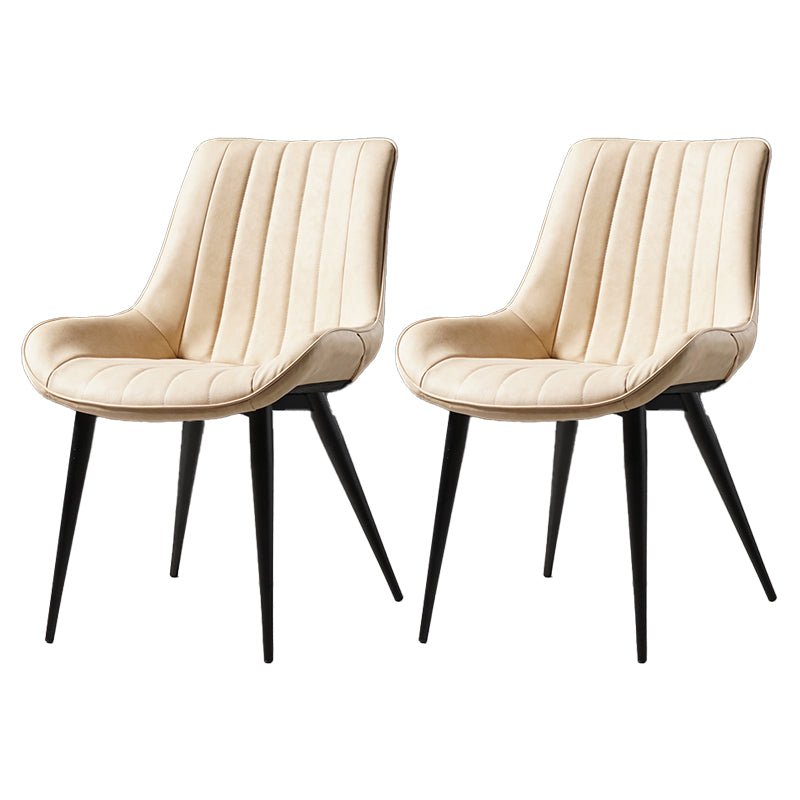 Metal Scandinavian Style Dining Chair Dining Room Armless Parsons Chair