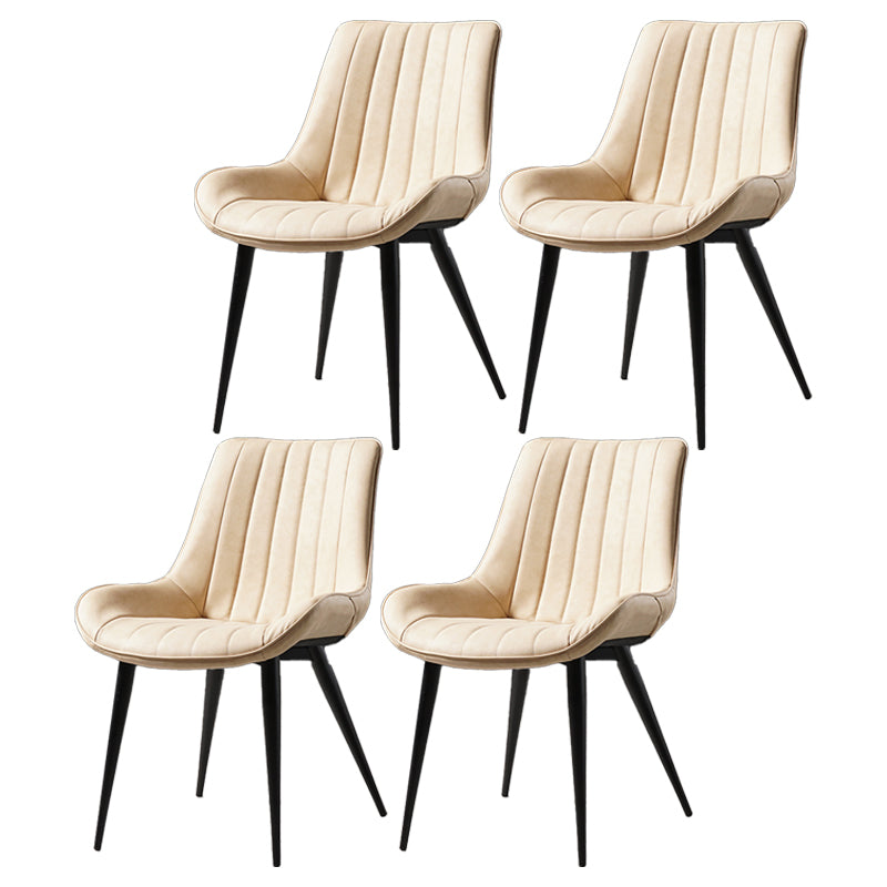 Metal Scandinavian Style Dining Chair Dining Room Armless Parsons Chair