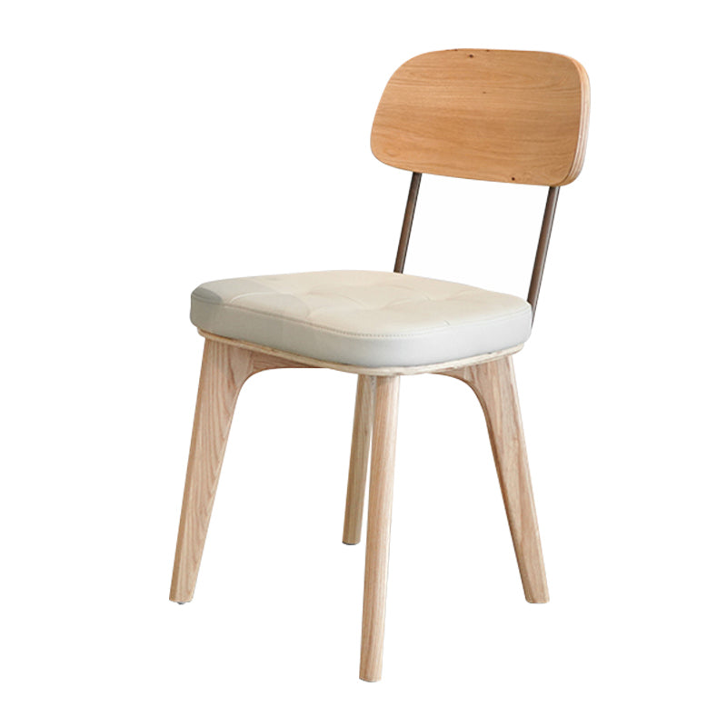 Silla de comedor tradicional de madera, cafetería, silla lateral de comedor sin brazos con respaldo abierto (juego de 2)