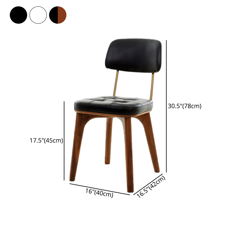 Silla de comedor tradicional de madera, cafetería, silla lateral de comedor sin brazos con respaldo abierto (juego de 2)