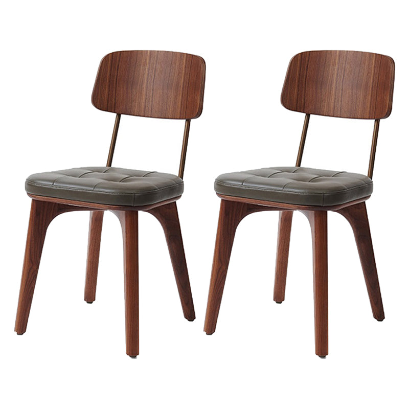 Hout Traditionele eetkamerstoel Open rug Armloze eetkamerstoel (set van 2)
