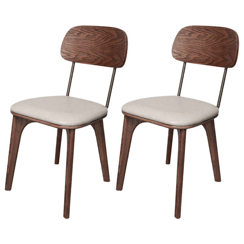 Hout Traditionele eetkamerstoel Open rug Armloze eetkamerstoel (set van 2)