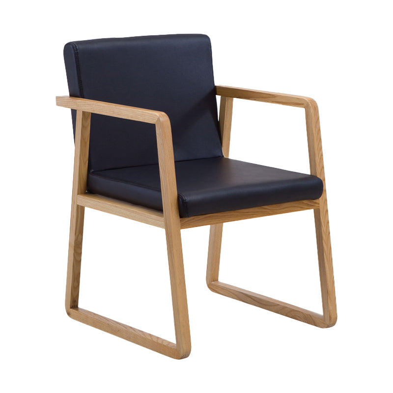 Silla lateral de comedor de madera tradicional, silla de comedor con respaldo sólido para el hogar con brazo