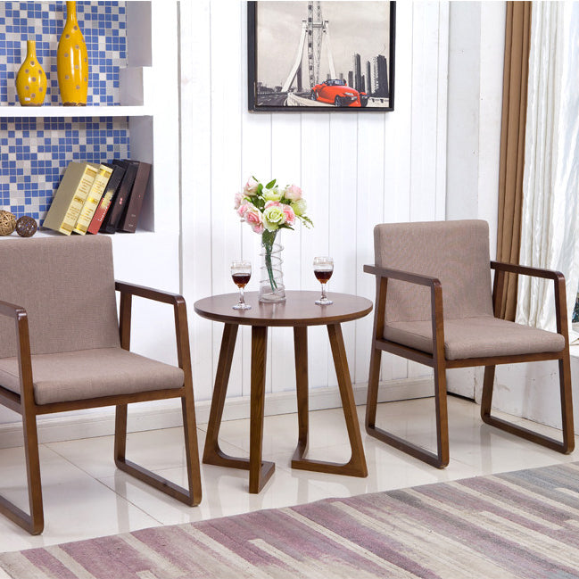 Silla lateral de comedor de madera tradicional, silla de comedor con respaldo sólido para el hogar con brazo