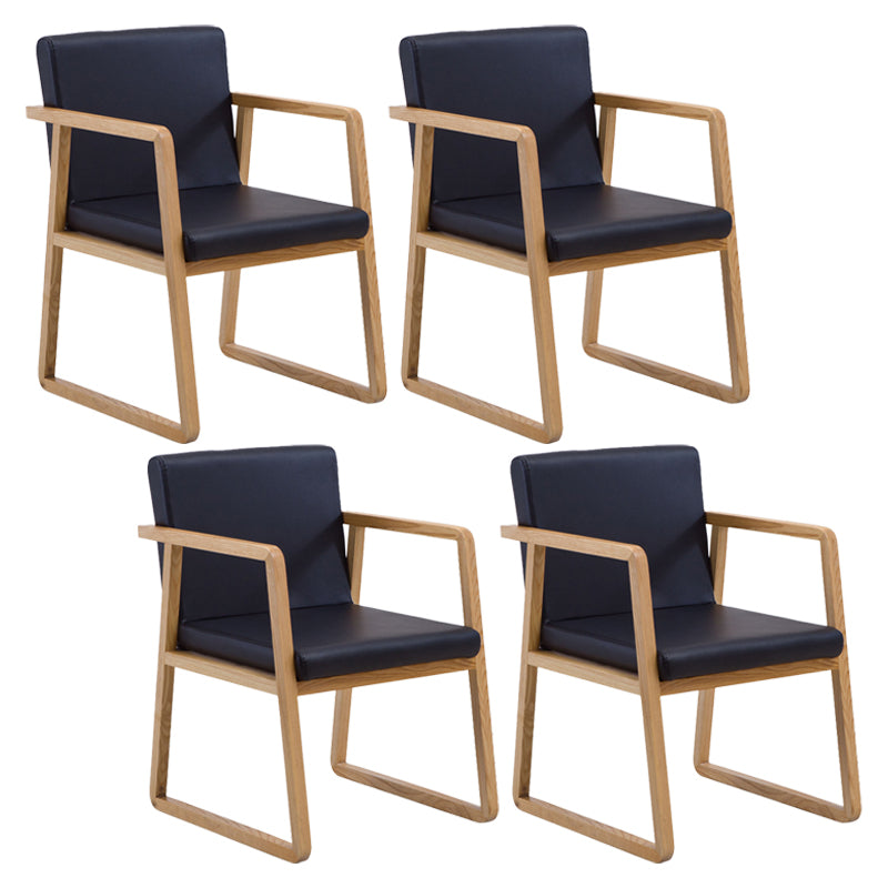 Silla lateral de comedor de madera tradicional, silla de comedor con respaldo sólido para el hogar con brazo