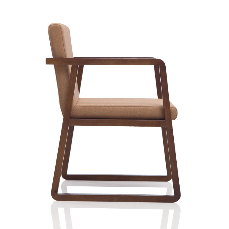 Silla lateral de comedor de madera tradicional, silla de comedor con respaldo sólido para el hogar con brazo