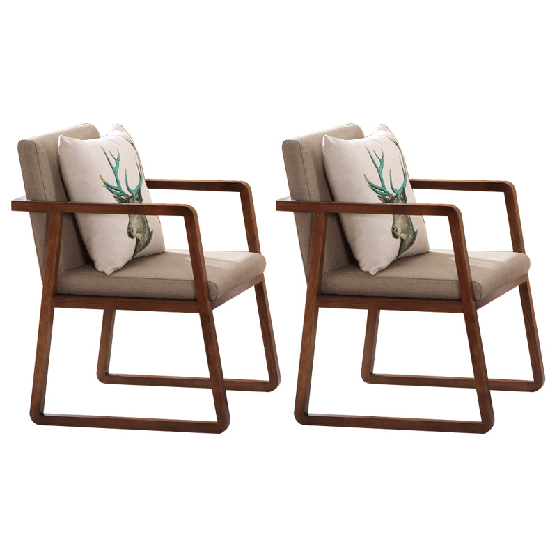 Silla lateral de comedor de madera tradicional, silla de comedor con respaldo sólido para el hogar con brazo