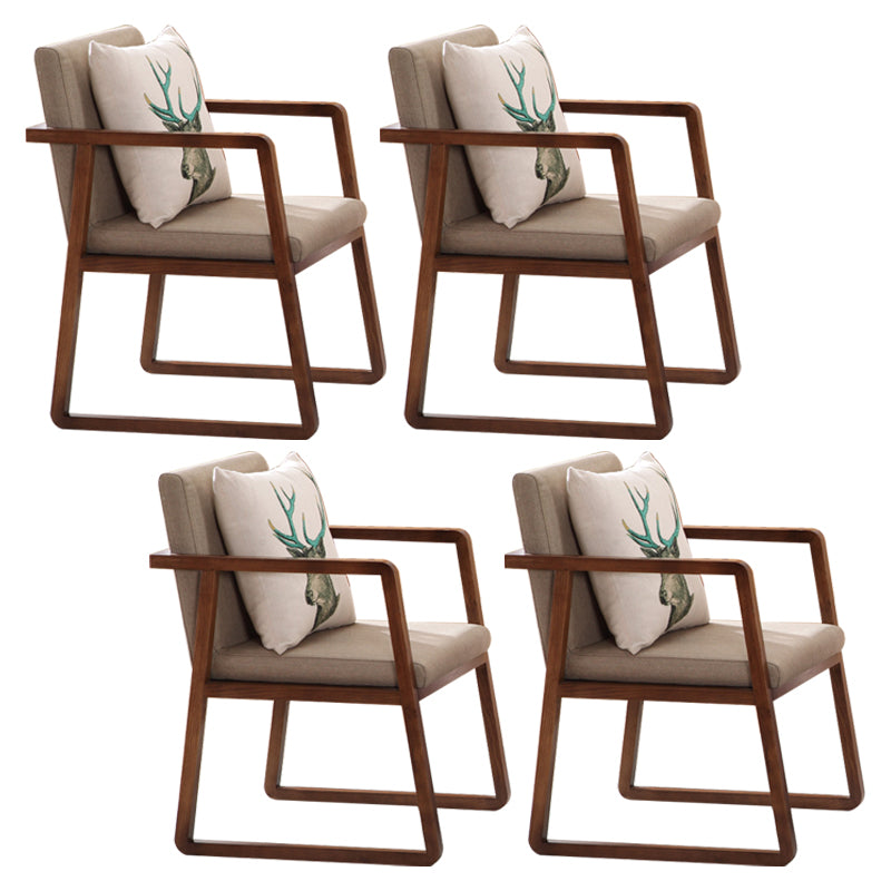 Silla lateral de comedor de madera tradicional, silla de comedor con respaldo sólido para el hogar con brazo