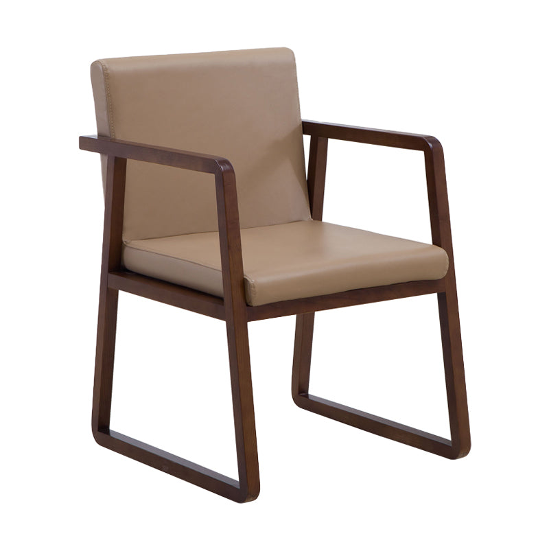 Silla lateral de comedor de madera tradicional, silla de comedor con respaldo sólido para el hogar con brazo