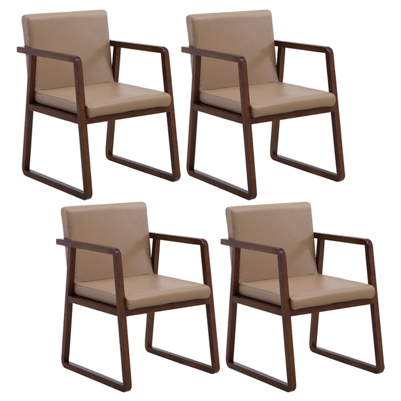 Silla lateral de comedor de madera tradicional, silla de comedor con respaldo sólido para el hogar con brazo
