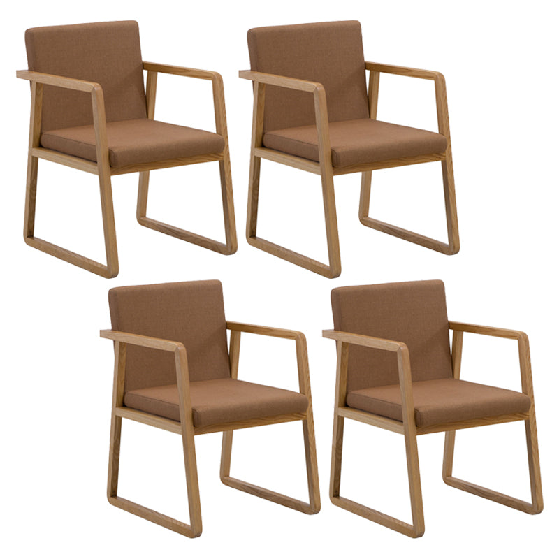 Silla lateral de comedor de madera tradicional, silla de comedor con respaldo sólido para el hogar con brazo