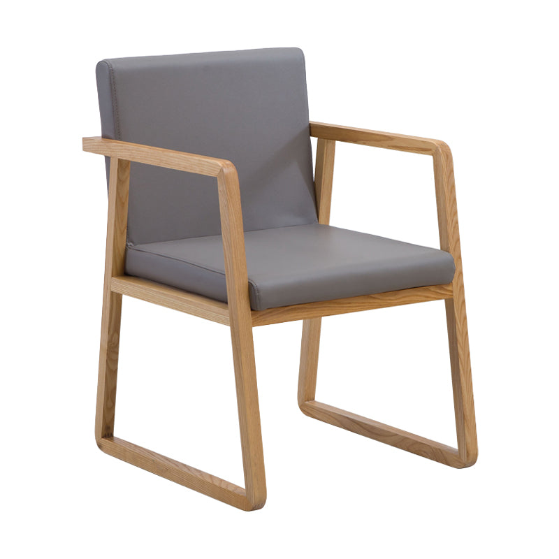 Silla lateral de comedor de madera tradicional, silla de comedor con respaldo sólido para el hogar con brazo