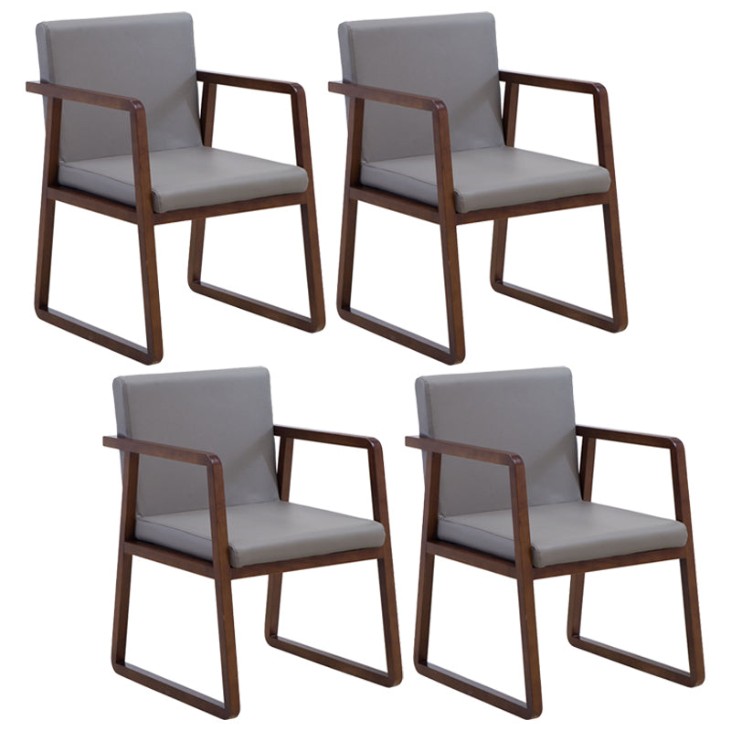 Silla lateral de comedor de madera tradicional, silla de comedor con respaldo sólido para el hogar con brazo