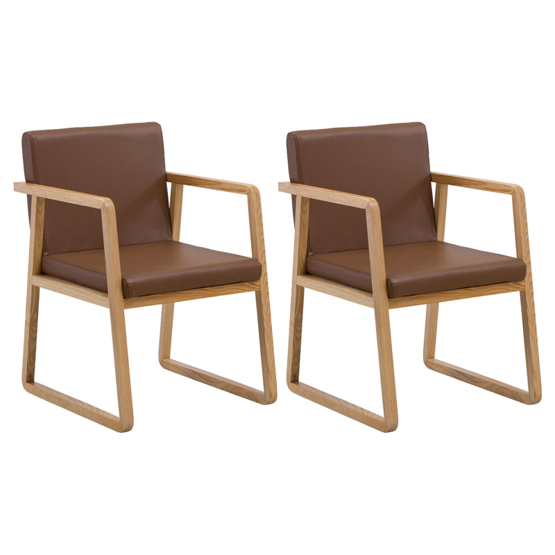 Silla lateral de comedor de madera tradicional, silla de comedor con respaldo sólido para el hogar con brazo
