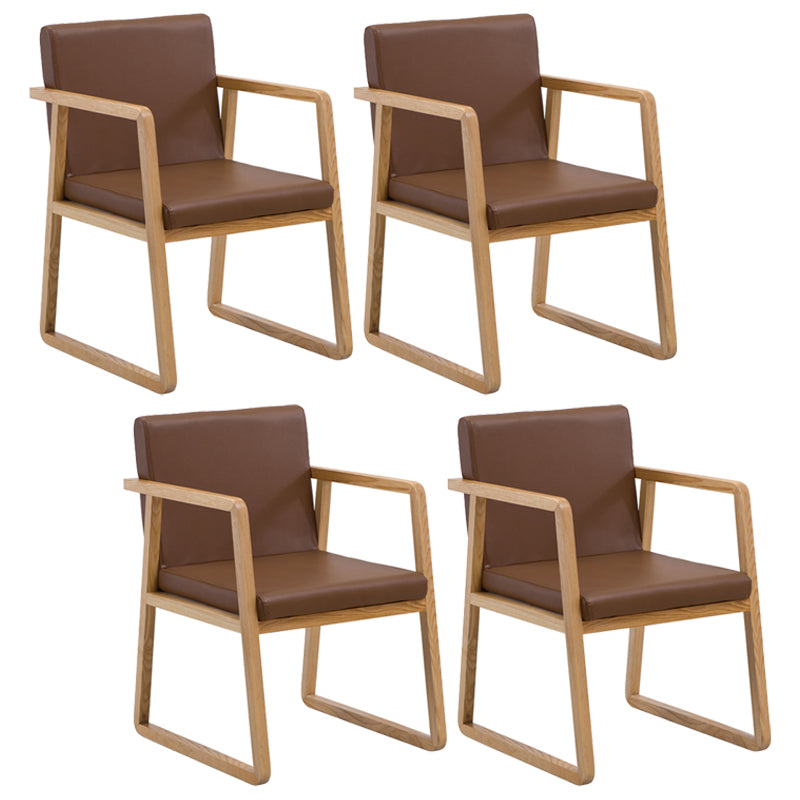 Silla lateral de comedor de madera tradicional, silla de comedor con respaldo sólido para el hogar con brazo