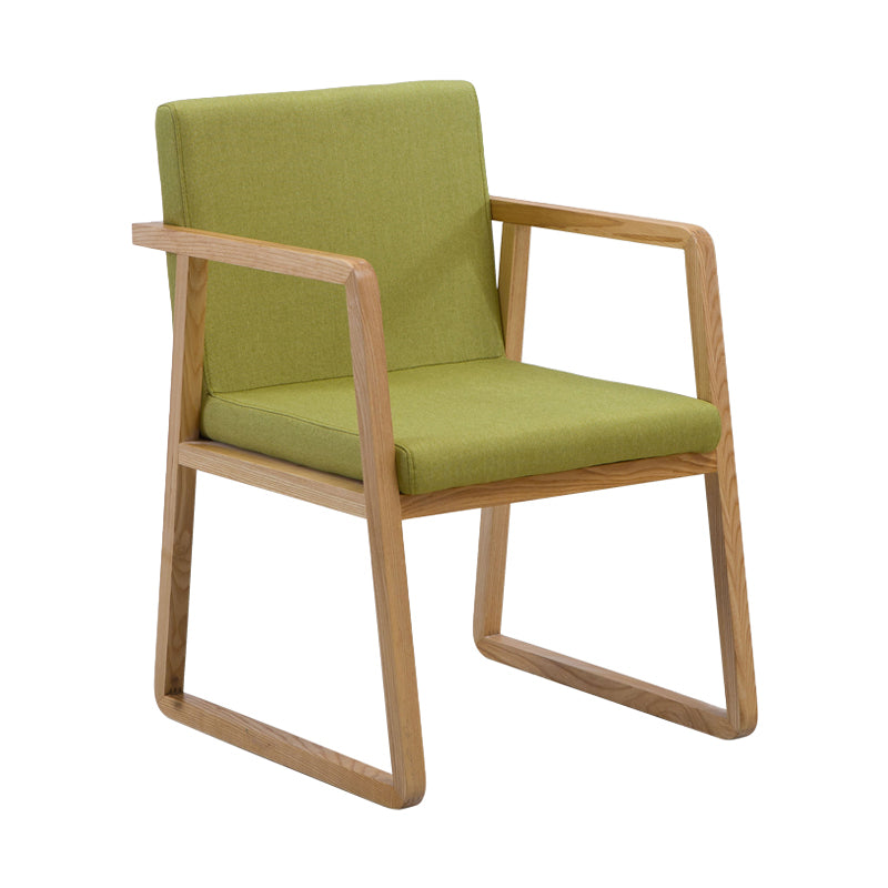 Silla lateral de comedor de madera tradicional, silla de comedor con respaldo sólido para el hogar con brazo