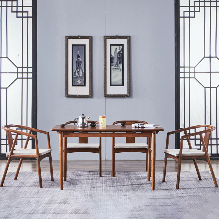 Sillas de madera de fresno de estilo tradicional, silla con brazo trasero de listón para comedor