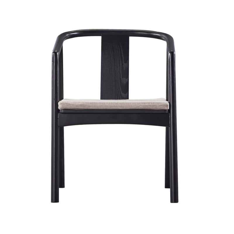 Sillas de madera de fresno de estilo tradicional, silla con brazo trasero de listón para comedor