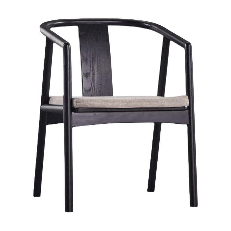 Sillas de madera de fresno de estilo tradicional, silla con brazo trasero de listón para comedor
