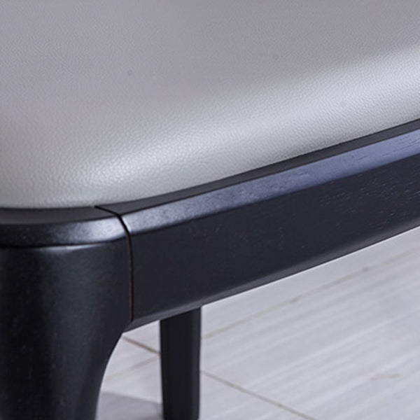 Silla auxiliar Industrial Ash Parsons de cuero con acabado mate (juego de 2)