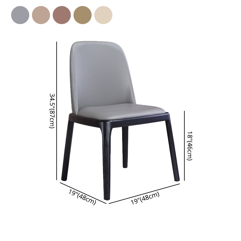 Silla auxiliar Industrial Ash Parsons de cuero con acabado mate (juego de 2)