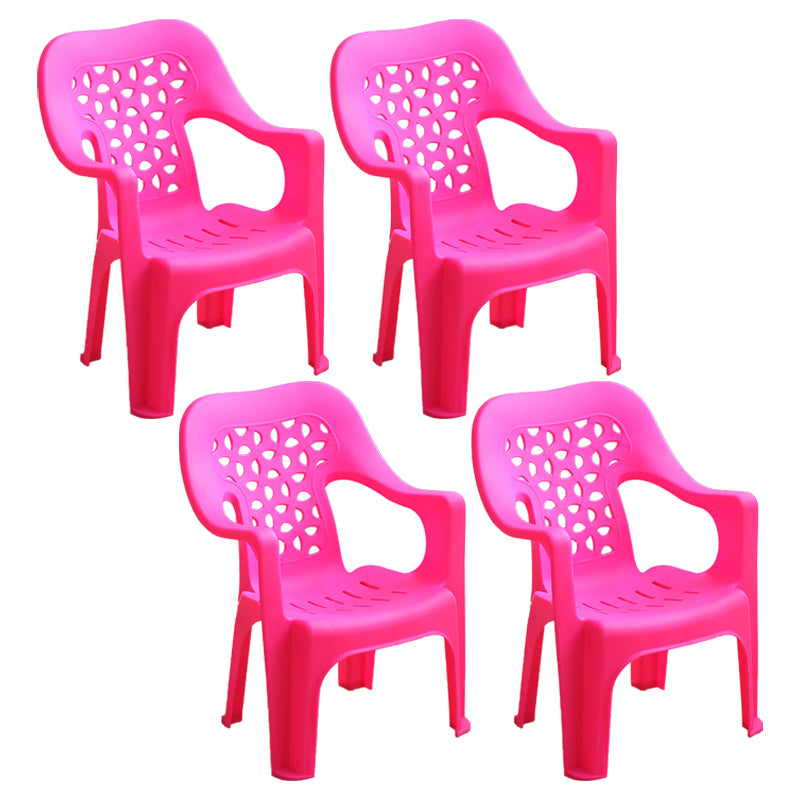 Chaise latérale de salle à manger de style moderne, chaise latérale de salle à manger à dossier ouvert en plastique avec bras