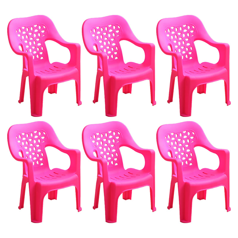 Chaise latérale de salle à manger de style moderne, chaise latérale de salle à manger à dossier ouvert en plastique avec bras