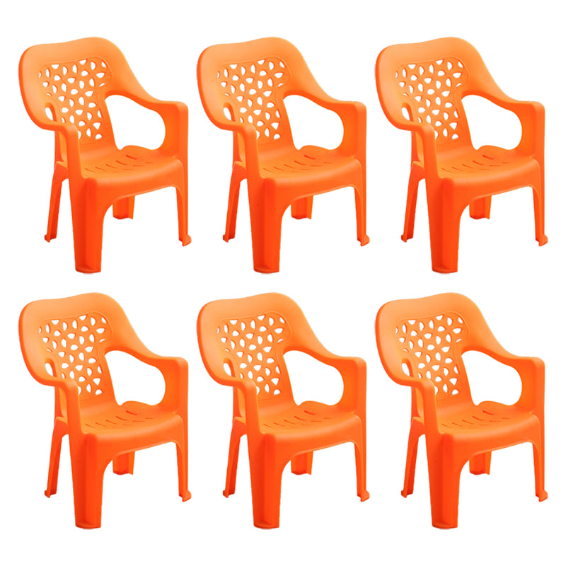 Chaise latérale de salle à manger de style moderne, chaise latérale de salle à manger à dossier ouvert en plastique avec bras