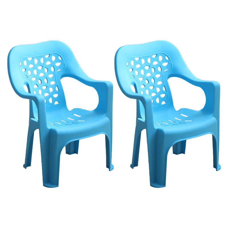 Chaise latérale de salle à manger de style moderne, chaise latérale de salle à manger à dossier ouvert en plastique avec bras