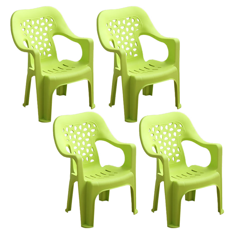 Chaise latérale de salle à manger de style moderne, chaise latérale de salle à manger à dossier ouvert en plastique avec bras