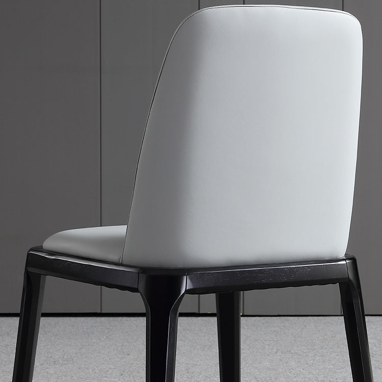 Chaise de salle à manger industrielle en bois, chaises sans accoudoirs en Faux cuir pour usage domestique