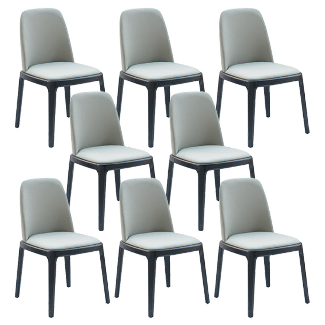 Chaise de salle à manger industrielle en bois, chaises sans accoudoirs en Faux cuir pour usage domestique