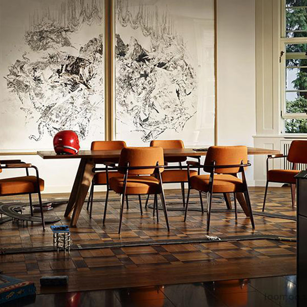 Chaise de salle à manger en métal de style industrie