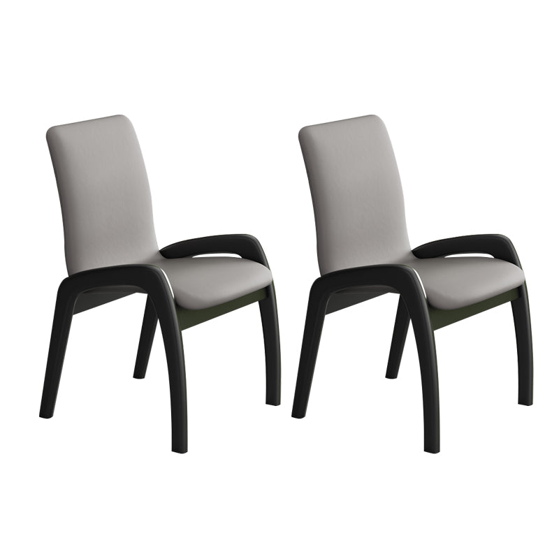 Silla de comedor de madera moderna, sillas laterales tapizadas sin brazos para restaurante (juego de 2)