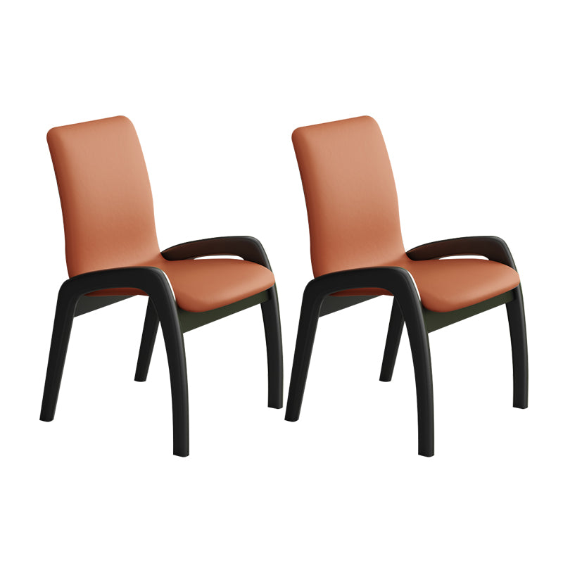 Silla de comedor de madera moderna, sillas laterales tapizadas sin brazos para restaurante (juego de 2)