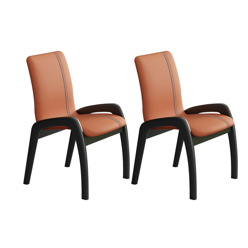 Silla de comedor de madera moderna, sillas laterales tapizadas sin brazos para restaurante (juego de 2)