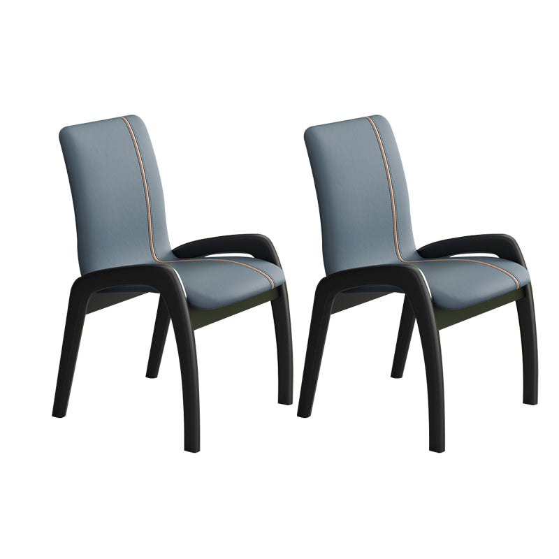 Silla de comedor de madera moderna, sillas laterales tapizadas sin brazos para restaurante (juego de 2)