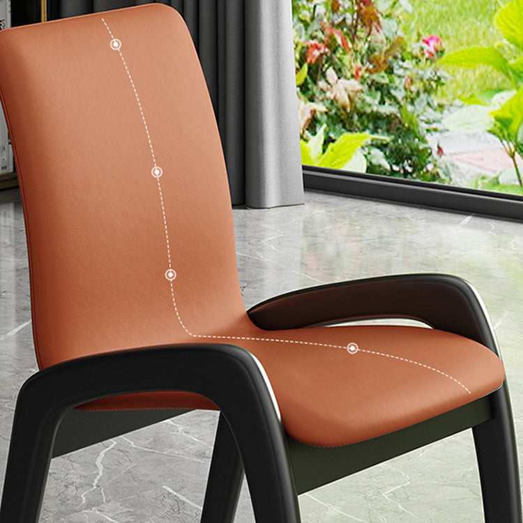 Silla de comedor de madera moderna, sillas laterales tapizadas sin brazos para restaurante (juego de 2)