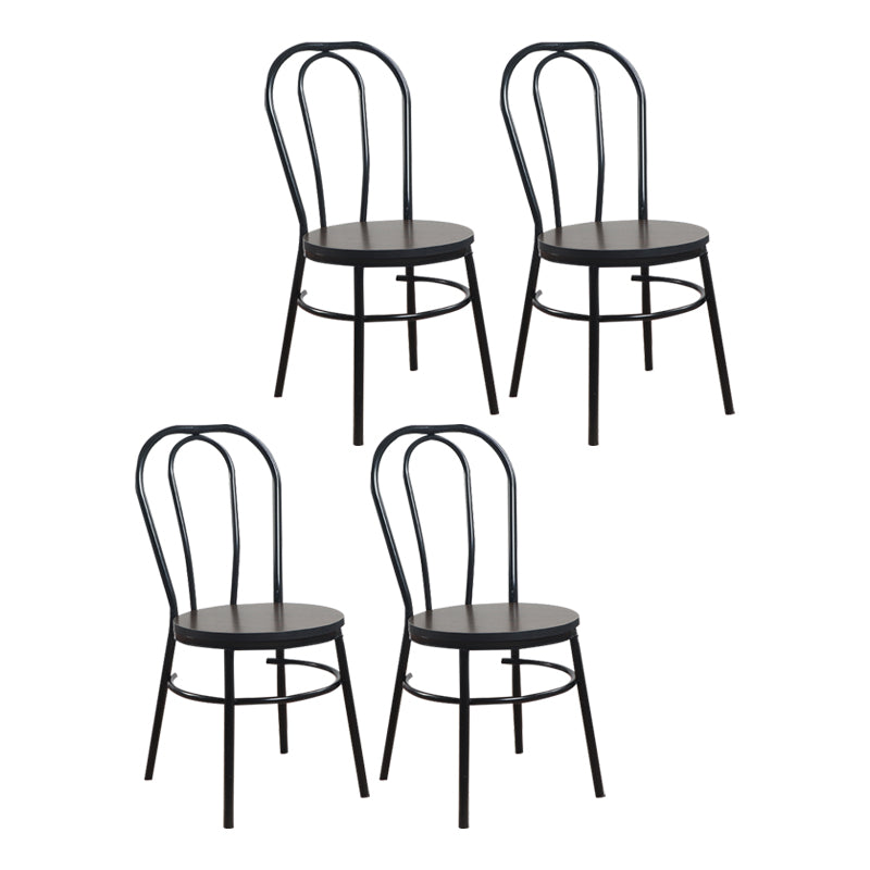 Contemporary Metal Dining Room Chairs Open Back Dining Armless Chair for Home Use